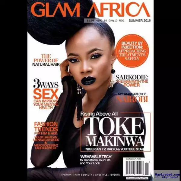 Toke Makinwa covers the power issue of Glam Africa Magazine